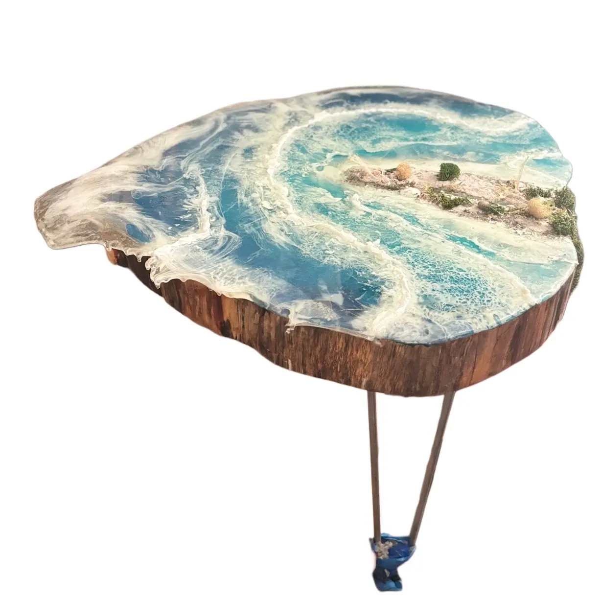 Azure Abyss Glow in the Dark 3D Resin Table - Perfect for Home Decor