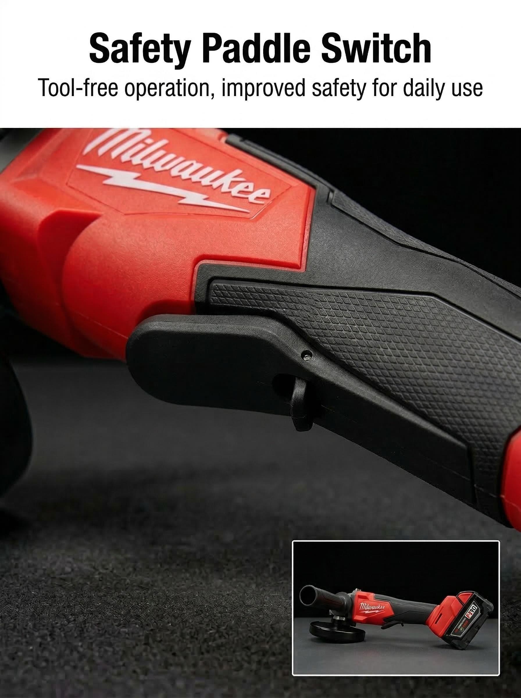 Milwaukee M18 18V 125mm Brushless Angle Grinder For Steel Processing And Jobsite Use Power Tool Variable RPM Compact Body M14 Spindle