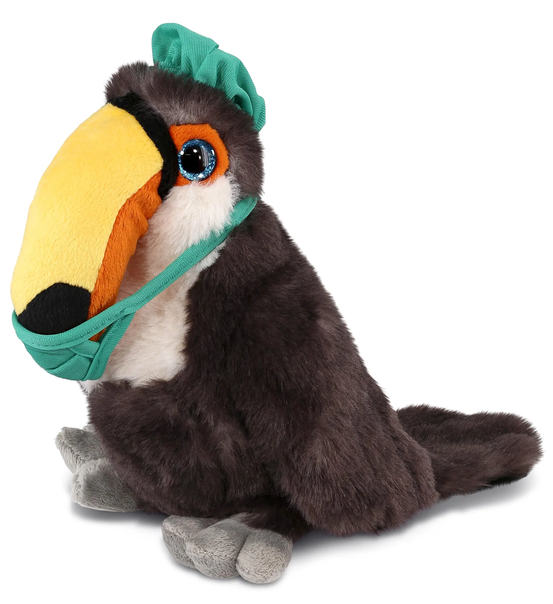 DOLLIBU Polyester Soft Plush Toucan Doctor Toy - Doctor Outfit Design, Cute-Shaped Fluffy Toddler-Safe Plush Stuffed Toy for Pretend Play, Ages 0+, Cute-Shaped Stuffed Toys, Plush Stuffed Toys