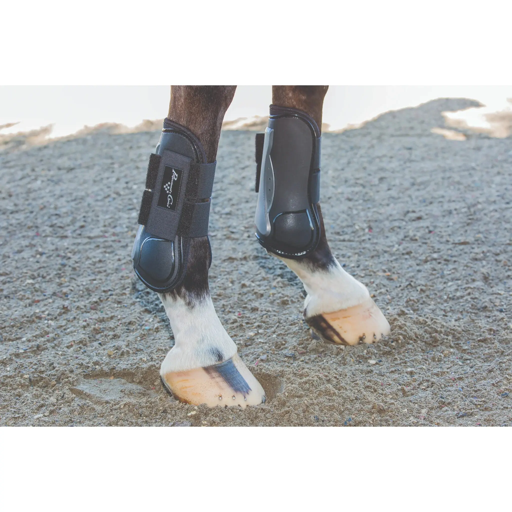 Professional's Choice Open Tendon Boots - Durable Injury Prevention Horse Leg Boots for Jumping Black / Standard / Front