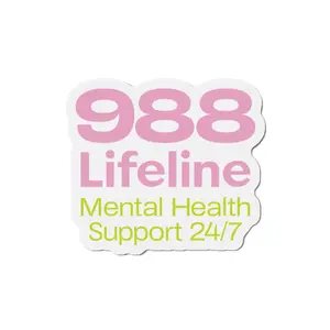 988 Lifeline Die-Cut Magnets - Mental Health Awareness, Self-Care Gifts, Fridge Decor, Positive Affirmations