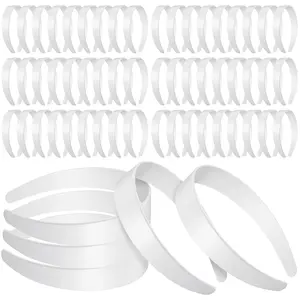 100 count Plastic Headbands Bulk 1 Inch Wide Craft No  Plain Headbands DIY Hair Band Accessories for Girls Women (White,1 Inch Wide)