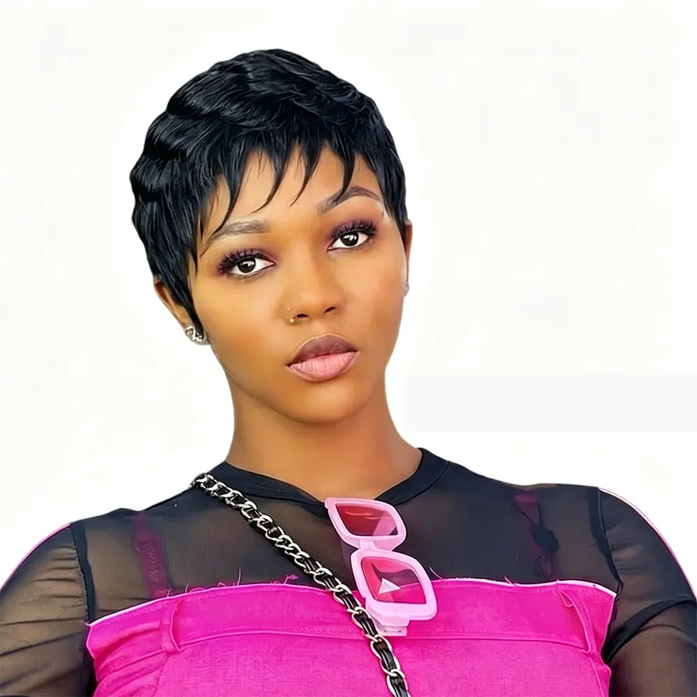 ShowRealHairLUX Pixie Cut Wig Salon Style Precision Cut Wig NNEKAMullet Wig Virgin Human Hair for Women Luxury Pixie Wigs Short Wigs Full Machine Made Glueless Wigs#SummerVibes