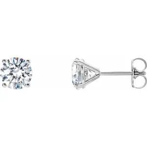 1.00 ctw Round Brilliant Cut Lab Grown Diamond Earrings in 14kt White Gold