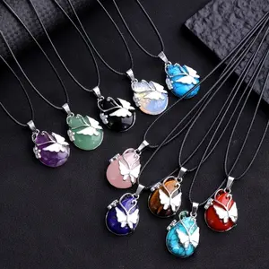 5Pcs Elegant Butterfly Pendant Necklace Set,Handcrafted Pendant With Black Cord for Fashion Men's And Women's Daily Wear Gift