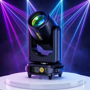200W Auto Mode Voice-Controlled Moving Head dj Lights 18-Facet Prism Strobe/Beam/Spotlight/Wash Stage Lighting 14 Gobos and with DMX for Wedding, home Parties event ,Bar,Live Show RGBW DMX512 effect