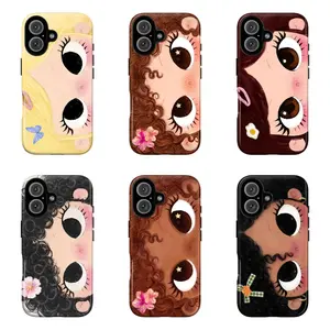 Big Eyes Cartoon Girl Phone Case|Dreamy Kawaii Aesthetic Cover For iPhone 17 Pro Max 16 15 14 13 12 11 for Samsung S21 S22 S23 S24 S25 S26 Phone Case|Tough Phone Case|gift for him for her|Best Gift