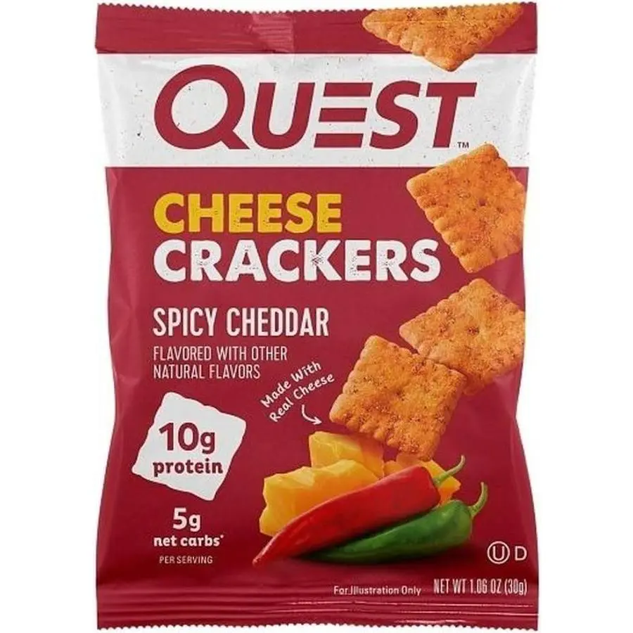 Quest Cheese Crackers | 10g Protein and 5g Net Carbs Per Serving | Real Cheese Flavor Baked Protein Crackers | Keto Friendly Savory Snack | Available at Prime Sports Nutrition