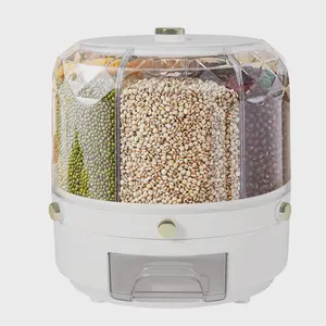 Premium Cereal Dispenser – 6 Grids, 360° Rotatable, Large Capacity