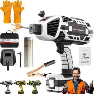 110V Portable Handheld Welder, Electric Welding Machine,110V Portable Welder Handheld with IGBT Inverter 5 Variable Current Adjustment, ARC Welder Gun, Fits for 3/32" Wire Rods (Grey)