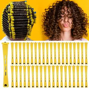 40-Piece Premium Curling Iron Set, Suitable for Natural Hair - Cold Wave and Roller for Elastic Curls - Professional Home Hair Styling Tools for Salon-Grade Looks