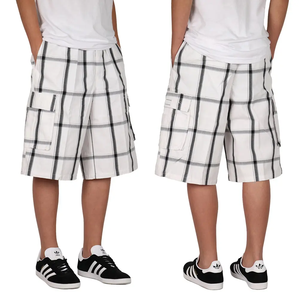Men's Baggy Plaid Cargo Shorts Loose Fit Summer Shorts