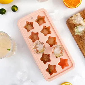 10-grid Silicone Ice Cube Tray, Star Shaped Ice Cube Mold, Ice Molds, Household Ice Cube Maker for Home Kitchen