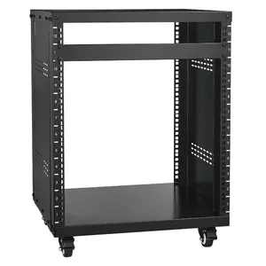 VEVOR 12U AV Rack Stand, 300 lbs Capacity, Network Stereo Recording Studio Rack with Lockable Caster Wheels Round Square Holes, Special Vents for 19 Audio Video Musical IT Equipment Mounting