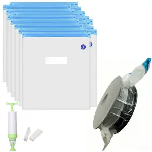 3D printing material storage vacuum kit, 3D printer drying bag with desiccant/sealing clamp/vacuum pump, 11.8 x 13.4 inches suitable for PLA, PETG, TPU most 0.55/1.1/2.2 pound spool and wire roll