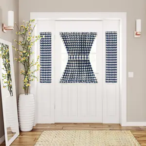 Achim BC25X40NY6 25 x 40 in. Polyester Light Filtering Rod Pocket Buffalo Check Curtain Panel, Navy