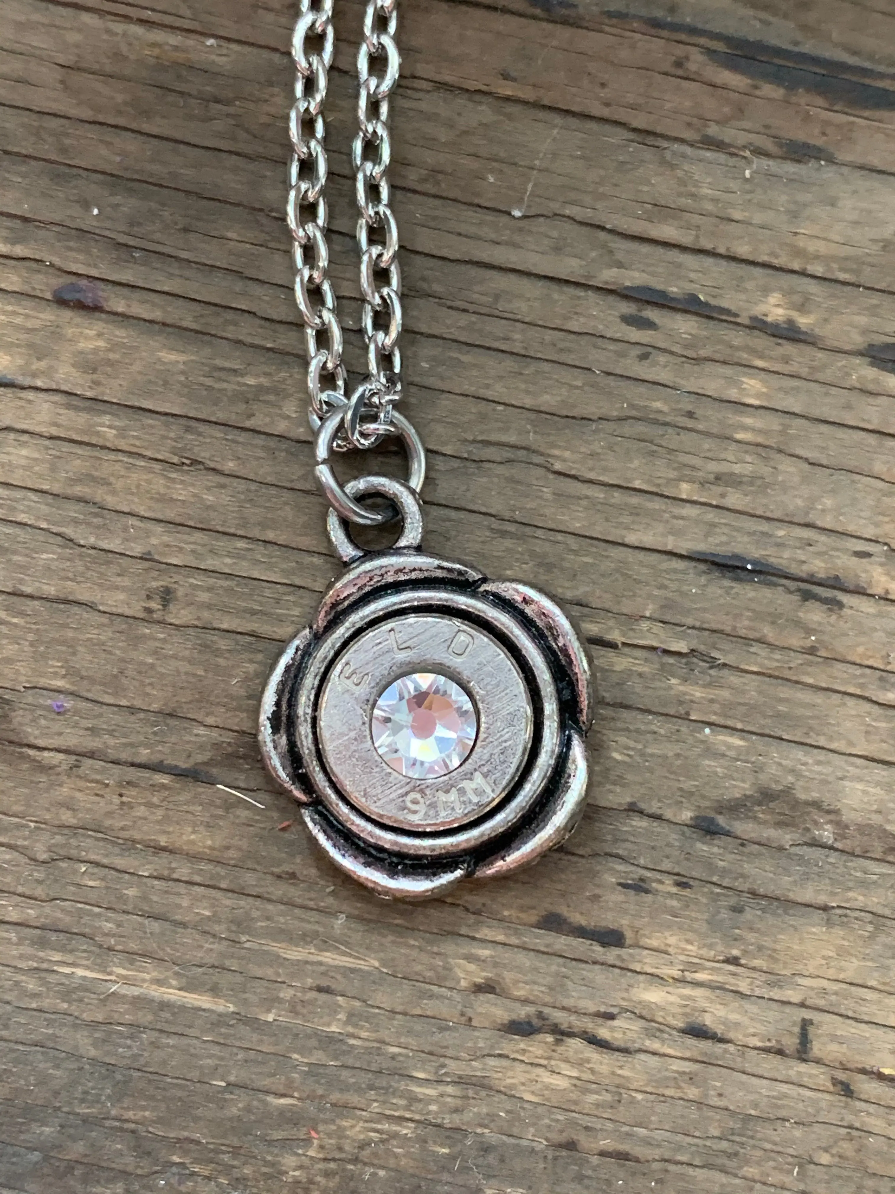 Flower 9mm Bullet Necklace