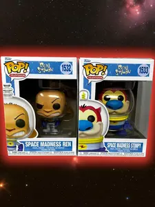 SPACE MADNESS REN AND STIMPY #1532 & #1533 FUNKO POP! NICKELODEON COMBO