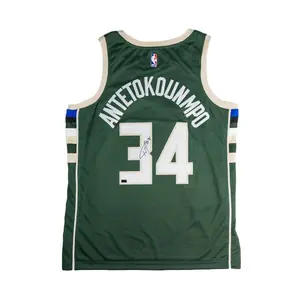 Signed Nike 2022 Icon Edition Giannis Antetokounmpo Milwaukee Bucks Swingman Jersey