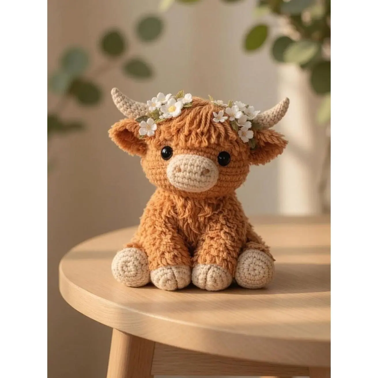 Crochet Highland Cow Plush, Handmade Amigurumi Cow Toy, Cute Farm Animal Plush, Highland Cow Gift, Cottagecore Decor, Cute Cow Plush