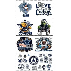 4 Sheet USA Football Team Cup Wraps UV DTF Cups Stickers for 16oz Glass Decals Waterproof AFC Rub on Transfers Vinyl Stickers for Glass Cups Fridge Wall Furniture Car DIY Craft