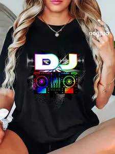 100% Cotton Unisex Dj Music Lover Music Player Sound Cool Funny Gift T-Shirt Casual Top