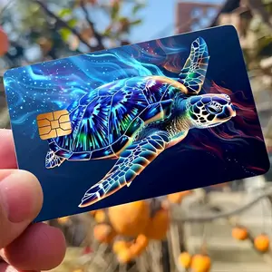Colorful Sea Turtle Credit Debit Card Skin Sticker DIY Decorative Stickers for Bank Cards, Credit Cards, Debit Cards, Transportation Cards, Room Key Cards