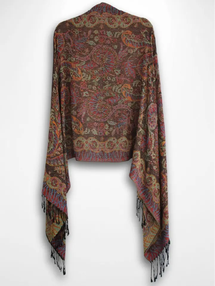Brown Multi-Color Rhinestone Pashmina