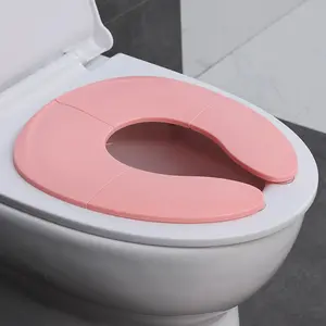 Portable Potty Training Seat Foldable Secure Toilet Seat for Toddlers Travel Friendly Design Non Slip Suction Cups Anti Pinch Pads Fits Most Standard Toilets,Pink Toilets