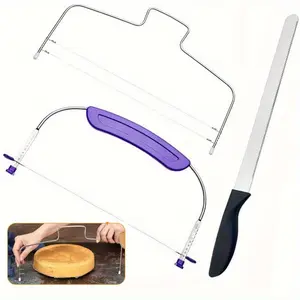 3 Packs Adjustable Cake LevCake Cutter Slicer Leveler, Height Premium Food Grade Stainless Steel Double Wires Cake Cutter Slicer Adjustable Cake Leveler for Leveling and Molding