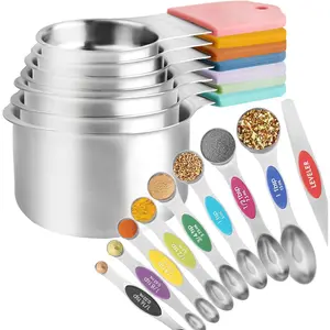 16 Pcs Measuring Cups and Set,Stackable Measure Cup for Measuring Dry and Liquid Ingredients,Dry Food, Cooking Baking Measurements