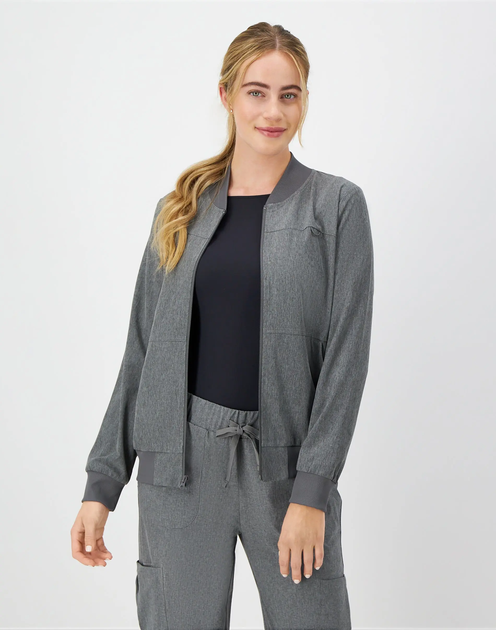 Hanes Comfort Fit Scrubs Women's Scrub Bomber Jacket Intimates Comfortable Soft Stretch Fabric Breathable Hsb104