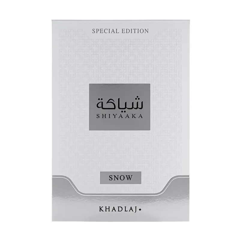 Khadlaj Shiyaaka Snow for Men Eau de Parfum Spray, 3.4 Ounce