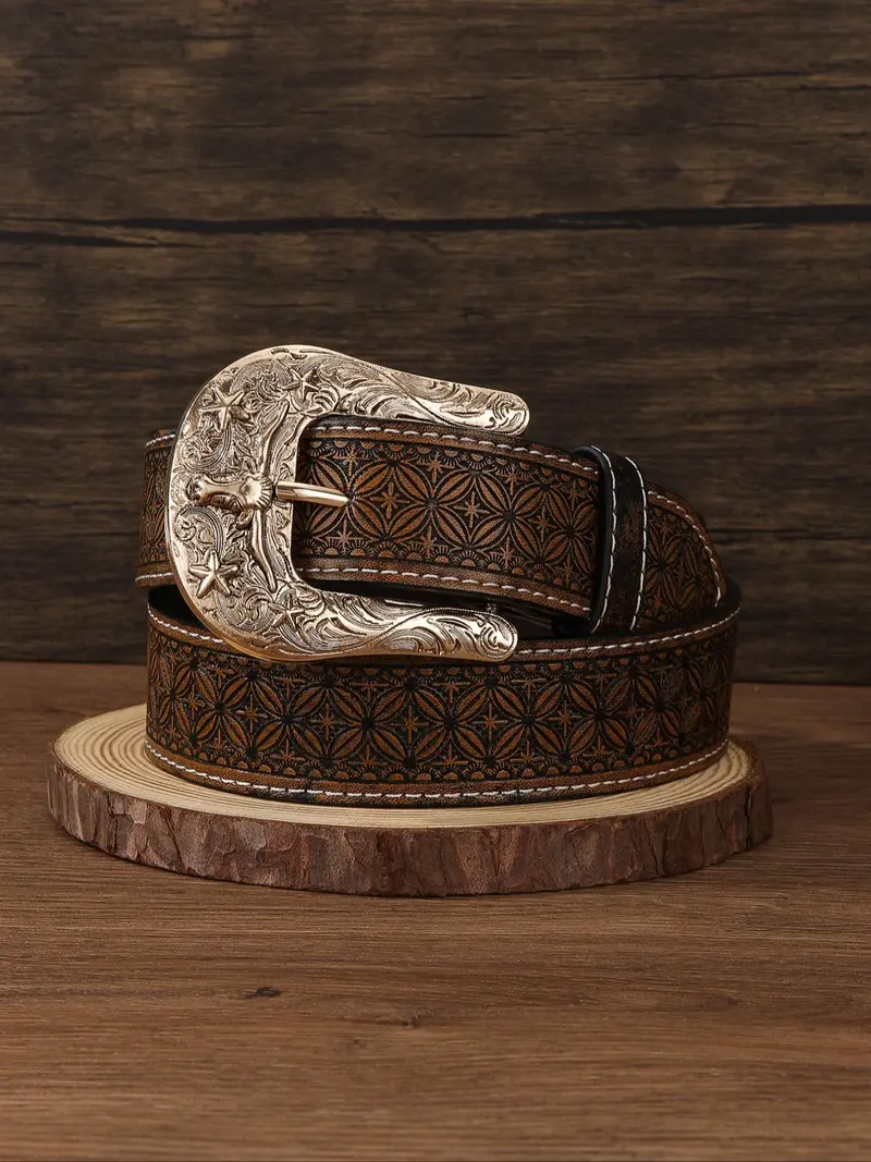 Unisex Boho PU Leather Western Cowboy Cowgirl Belt  display picture 1