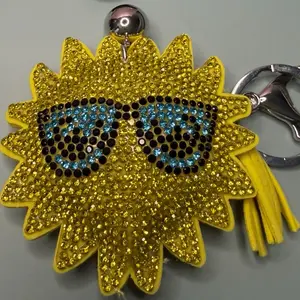 Sun with glasses keychain