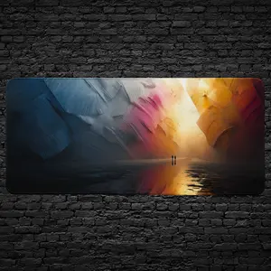 Abstract Canyon Horizon Desk Mat – Colorful Artistic Extended Mouse Pad for Work & Gaming