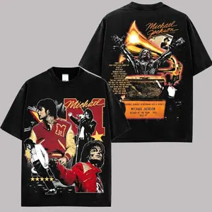 Michael Jackson King Of Pop Graphic Shirt Premium Cotton T-Shirt, Beat It Music Fan Tee, Double Sided Vintage Pop Star Streetwear, Classic Concert Outfit, Cool Unisex Birthday Gift For Michael Jackson Fans And Pop Music Lovers D1F