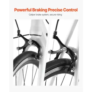 VEVOR Road Bike, 700C Wheels Racing Bike, SHIMANO 21 Speeds Drivetrain City Commuter Road Bicycle, Urban Adult Sport Bicycle with Carbon Steel Frame, Drop Bar, Caliper Brake, for Men and Women