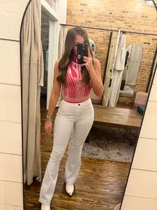 Jewel Embellished Sleeveless Bodysuit Fuchsia