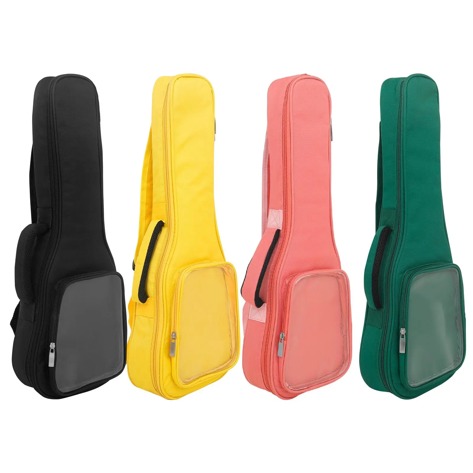 Waterproof Thickened Ukulele Bag, Transparent Side Pocket Design, Durable Oxford Fabric Shoulder Case, Portable Instrument Pouch
