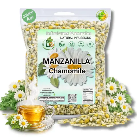 Manzanilla TE (Chamomile Flowers) 4 oz. 113g Tea Loose Leaf, Herb, Vegan, 100% Natural Tea, Loose Leaf