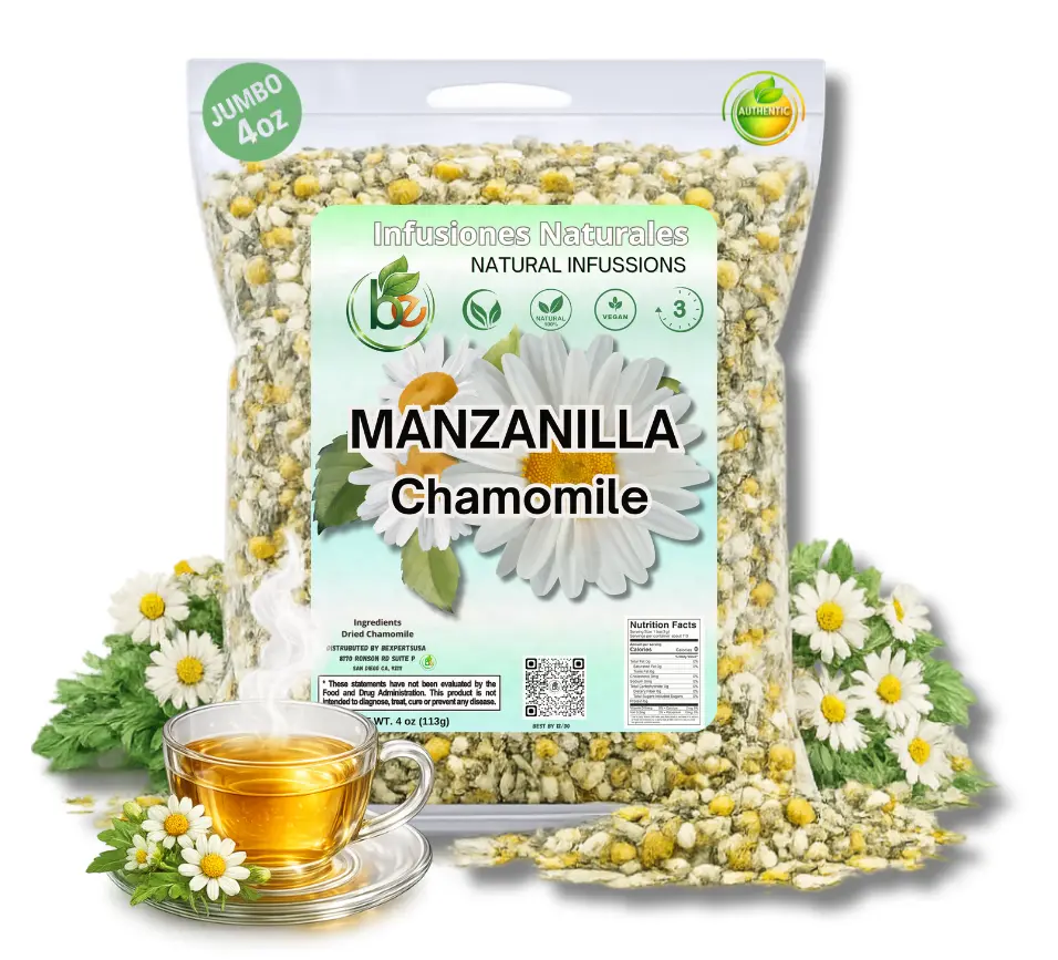Manzanilla TE (Chamomile Flowers) 4 oz. 113g Tea Loose Leaf, Herb, Vegan, 100% Natural Tea, Loose Leaf Manzanilla TE (Chamomile Flowers) 4 oz. 113g Tea Loose Leaf, Herb, Vegan, 100% Natural Tea, Loose Leaf