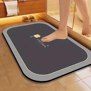 1pc Quick Dry Bathroom Mat, Pet Feeding Mat, Super Absorbent Diatomite Bath Mat, Non-slip And Water-absorbing Floor Mat, Soft And Comfortable Bathroom Mat, Suitable For Bathroom, Shower, Laundry Room, Bedroom, Doorstep Mat, Kitchen Floor Mat