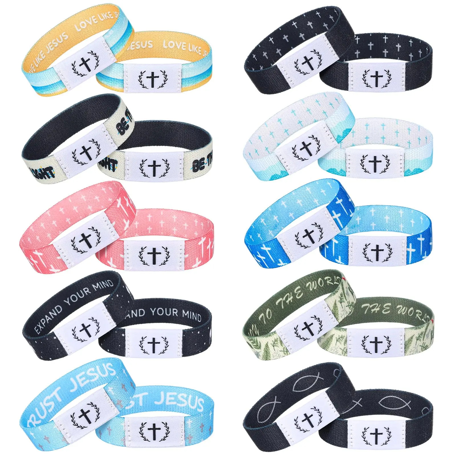 10pcs Daily Bible Verse Bracelets Back to School Christian Gifts for Student Teacher Women Men Religious Faith Bracelets Waterproof Scannable NCF Bracelet Faith Bracelets Gift for Church Sunday School Classroom Rewards Goodie Bag Stuffers Party Favor