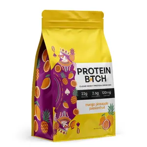 Protein B Clear Whey Protein Drink Mix With Collagen and Caffeine,  Mango Pineapple Passionfruit, 503 g shakes