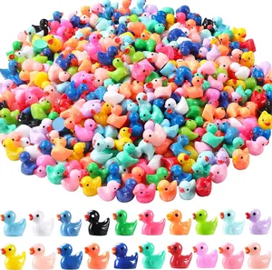 200pcs Mini Resin Ducks 20 Colors Small Tiny Little Duck Figurines to Hide Miniature Figures for Dollhouse Micro Garden