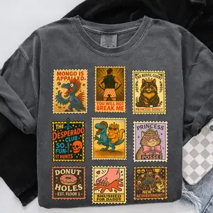 Comfort Colors, Dungeon Crawler Carl Shirt, Vintage Stamp T-Shirt, Princess Donut Shirt, Mongo, Goddamnit Donut Tee, LitRPG Book Lover Gift, Vintage 90s Tee, gift for her, him, Womenswear Top