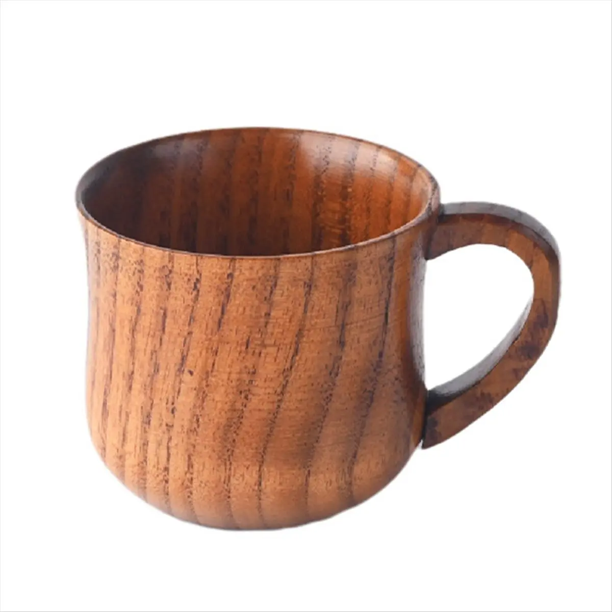 2PCS Wooden Cup Solid Wood Cup with Handle Sour Jujube Solid Wood Water Tea Cup Trumpet Cup for Kitchen Living Room