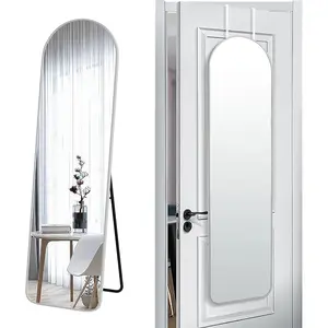 57x16 Door Full Length Mirror, Stand (5.7ft just Body in1.3ft) / Wall Mounted Frame Arch Dressing Mirrors for Bedroom Living Room 57 inch Silver