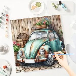 Automobile Paint by Numbers for Adult,Paint by Number Kit for Beginners,DIY Acrylic Paint Canvas Painting Kits Art ,Home Wall Decor Gift for Her, 20x20 inch(Without Frame)